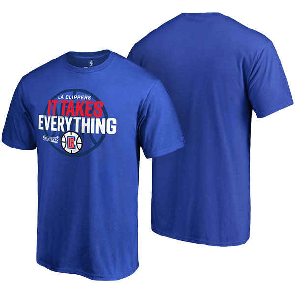 Men's  Los Angeles Clippers Fanatics 2017 NBA Playoffs  Branded Participant Drive Royal T-shirt